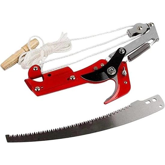 Scie à Perche élagage Ihomepark - Longueur Réglable 1.8-4.2m - Lame Acier 30cm - Sécateur Inclus