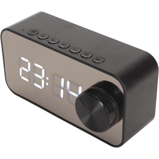 Enceinte Bluetooth 5.0 Avec Radio-réveil Numérique - Suppression De Bruit, Microphone, Température | Beige, Batterie Intégrée