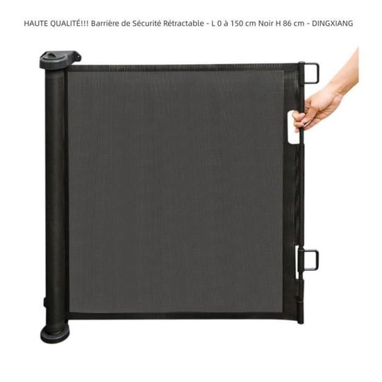Barrière De Sécurité Rétractable Pour Bébés Et Chiens - 130/110 X 78 Cm - Installation Sans Perçage, Pour Escaliers Et Portes - 2