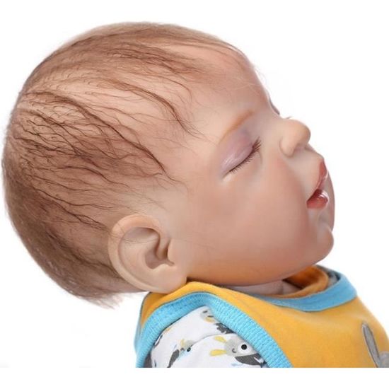 Enraciné brun cheveux fini poupée réaliste bébé poupée Reborn pleine Silicone vinyle Reborn nouveau-né Handmade Baby Doll Toy Boy de