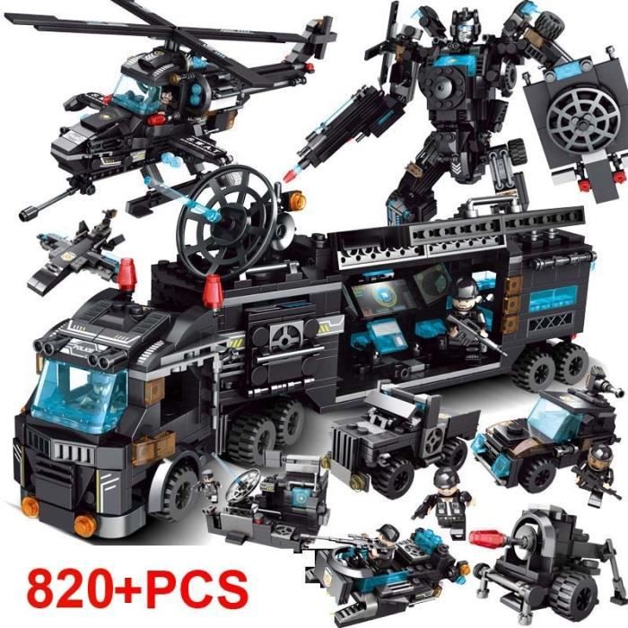 820 pièces ville Police SWAT blocs de construction compatibles LegoINGlys ville blocs techniques briques Playmobil jouets pour enfan