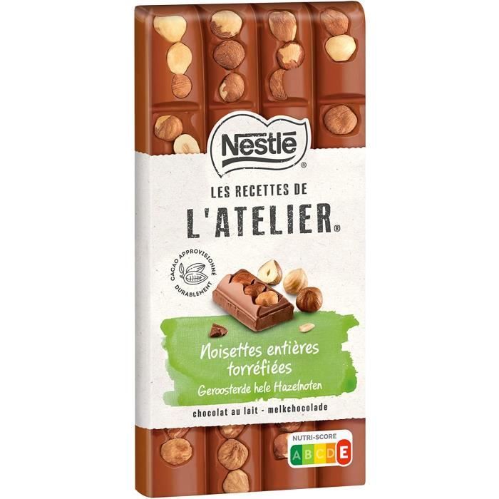 Nestlé Les Recettes de L'Atelier - Chocolat au Lait, Noisettes - tablette de 170 g[41]