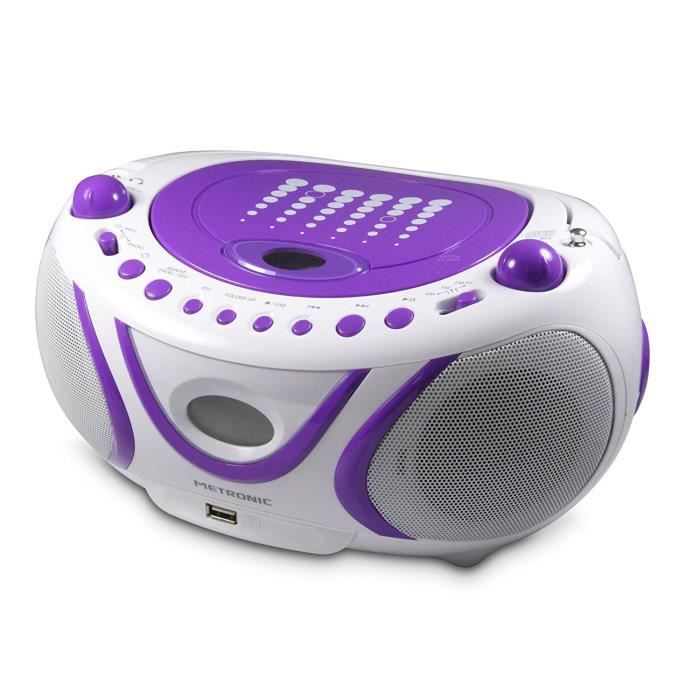 Lecteur CD / MP3 Portable Pop Purple avec Port USB - Violet
