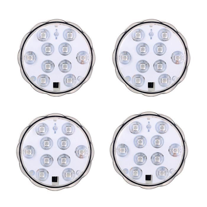 4 pcs Lumières Sous-Marine Créative 10 Lampes Plongée Télécommande LED Lampe Lumière pour Fish Tank Piscine NAPPE DE TABLE