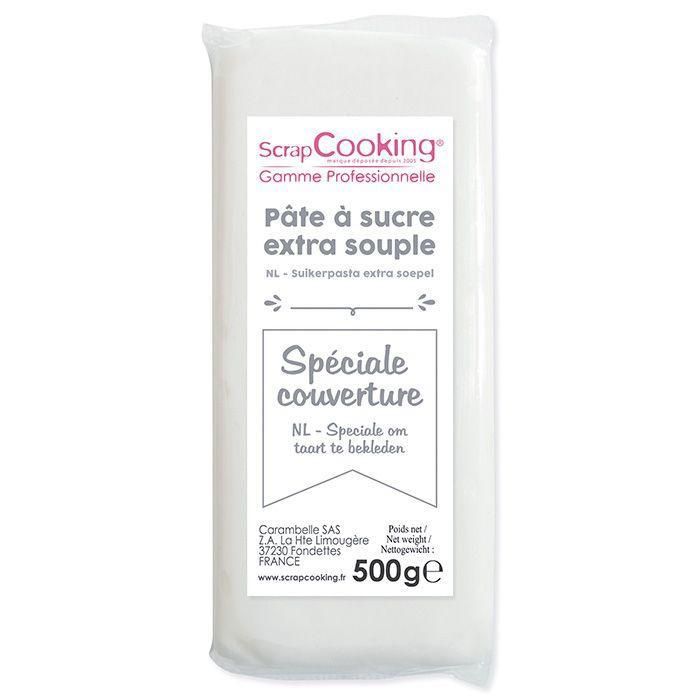 Pâte d'amande extra souple blanche grand format Recouvrez tous vos gâteaux avec cette pâte à sucre extra souple blanche, spéciale