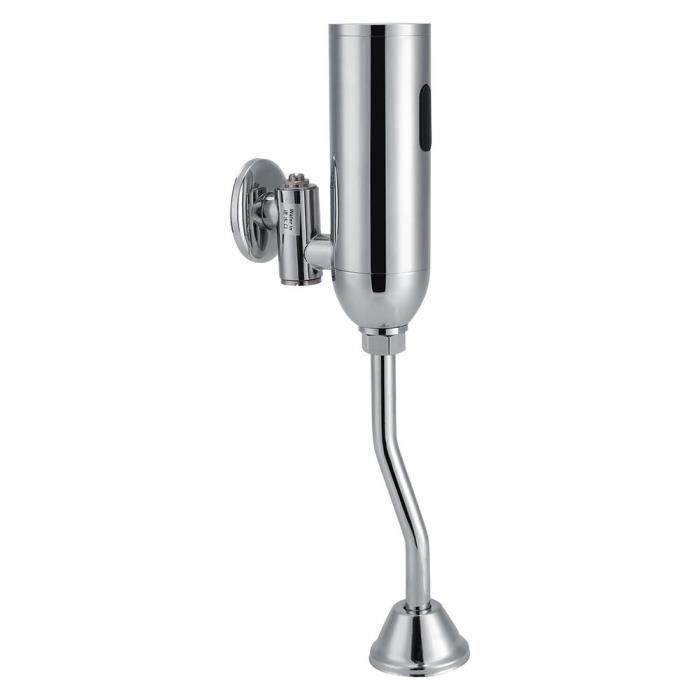 Urinoir Chasse d'Eau Automatique Capteur Infrarouge Urinal Montage Mural en Laiton Chromé pour Salle de Bain Toilette