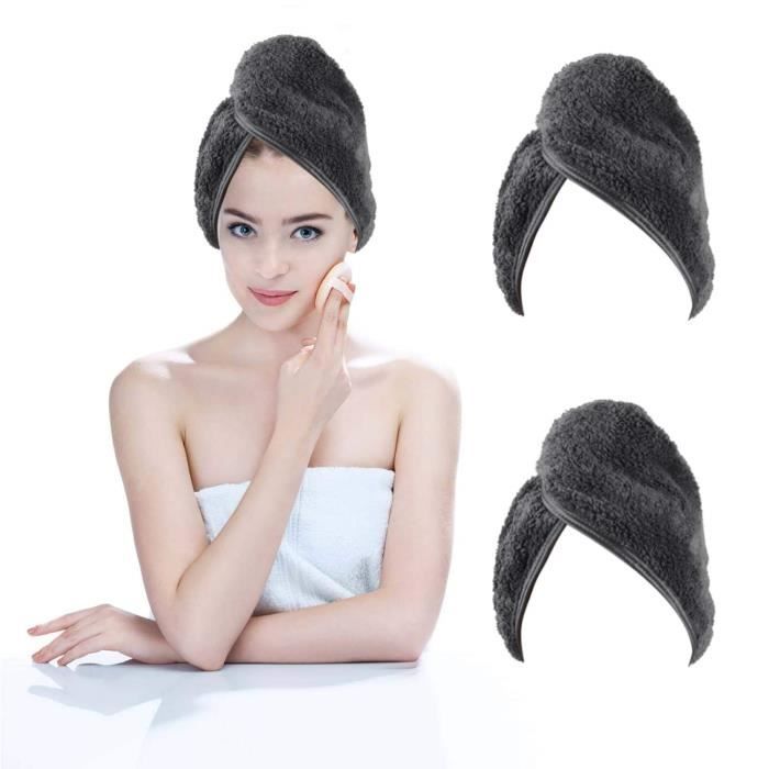 KinHwa Microfibre Séche Serviette Cheveux Enrouler Turban Soin Cheveux Serviette Bain Séchage Rapide Tordu pour Les Cheveux Mouil