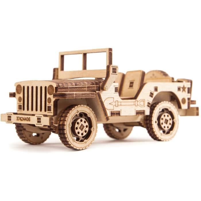 Wood Trick - Voiture Jeep - Puzzle en Bois 3D - Casse tete adulte et adolescent - Maquette en Bois - Assemblage sans Colle - 45