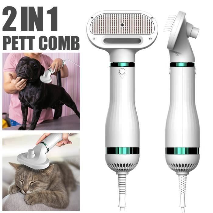 Séchoir chauffant chat chien sèche-poils toilet + Peigne brosse coulissante Convient aux chatons 2 en 1