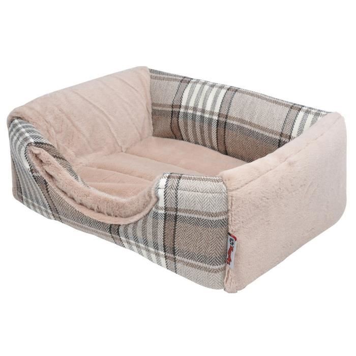 AMI CONFORT Panier Scottish 2 en 1 - 40x30x30 cm - Beige - Pour chien