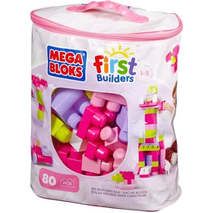 MEGA BLOKS First Builders Sac Rose 80 blocs - 12 mois et +