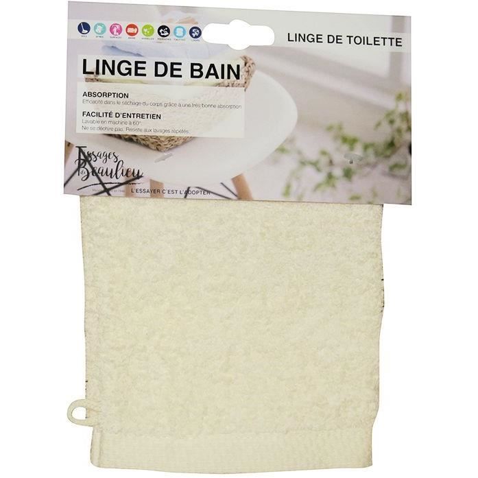 TISSAGES DE BEAULIEU Gant toilette coton bouclette - 16 x 21 cm - Beige