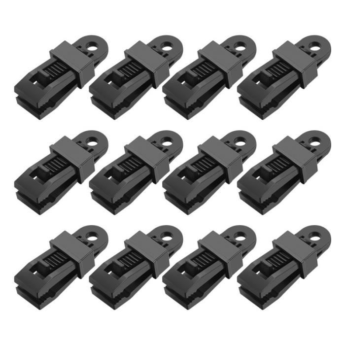 25 pièces pinces de bâche Durable multifonction portative tente de fixation de vent corde boucle pour extérieur TENTE DE CAMPING