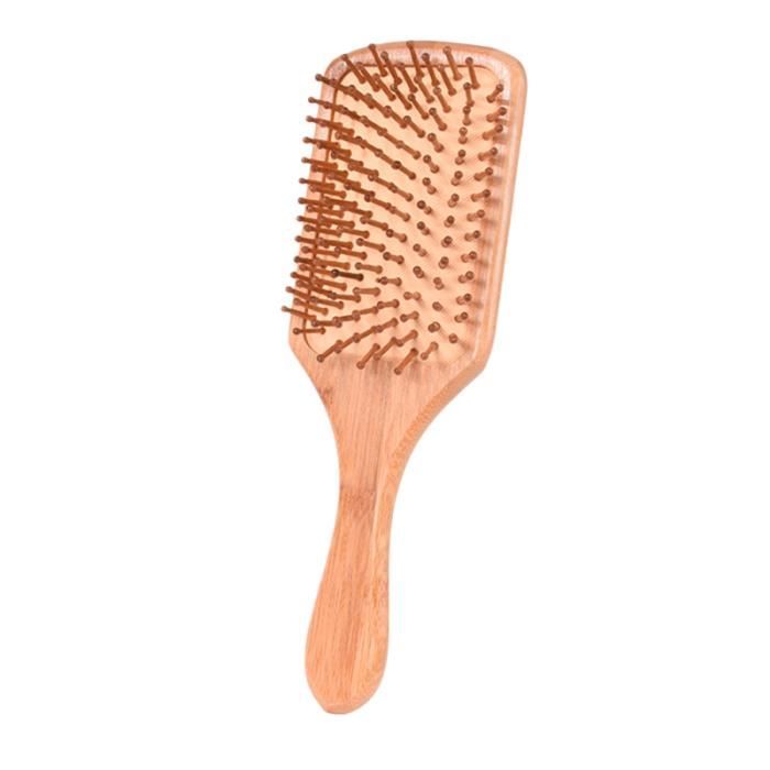 1PC libération de Stress anti-statique bambou naturel Airbag peigne brosse à cheveux démêlant pour un BROSSE MANUELLE - PEIGNE
