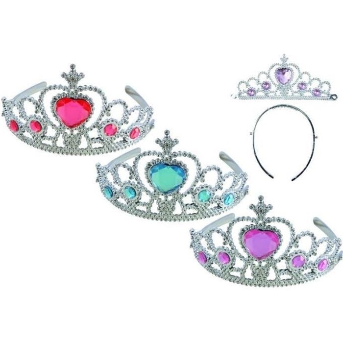 Diadème de Princesse en Plastique - 3 Modèles Assorties