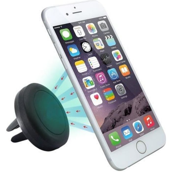 SAVFY® Support Voiture Magnétique Aimanté Aération Smartphone iPhone / Samsung /GPS