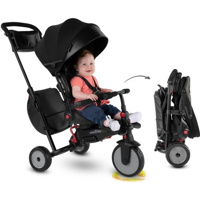 smarTrike 7-Urban Tricycle évolutif 7 en 1 pliant / siège inclinable Bebe smart trike - Noir