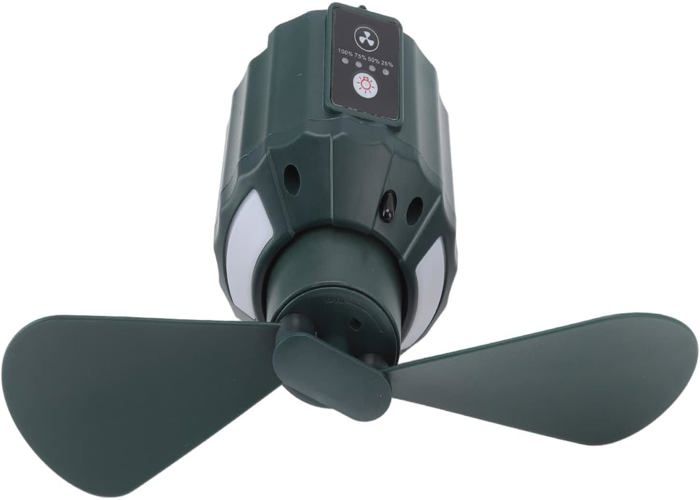 Ventilateur de camping rechargeable 10400 mAh avec lanterne LED