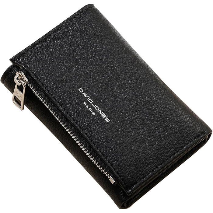 Porte-monnaie Femme Hexagona En Cuir Noir 8x7x2 Cm – Neuf Avec étiquettes