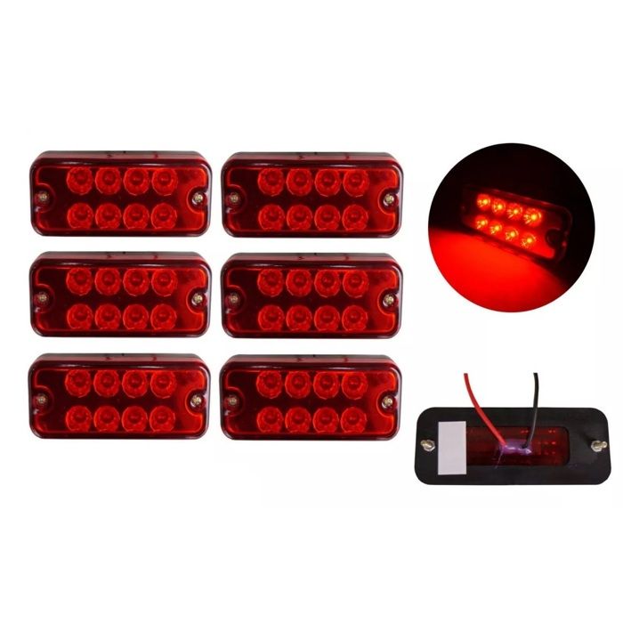 Lot De 2 Feux De Position Latéraux Rouge/Blanc – 90x41mm, 12V Homologués CE, Pour Remorque, Caravane, Camping-Car