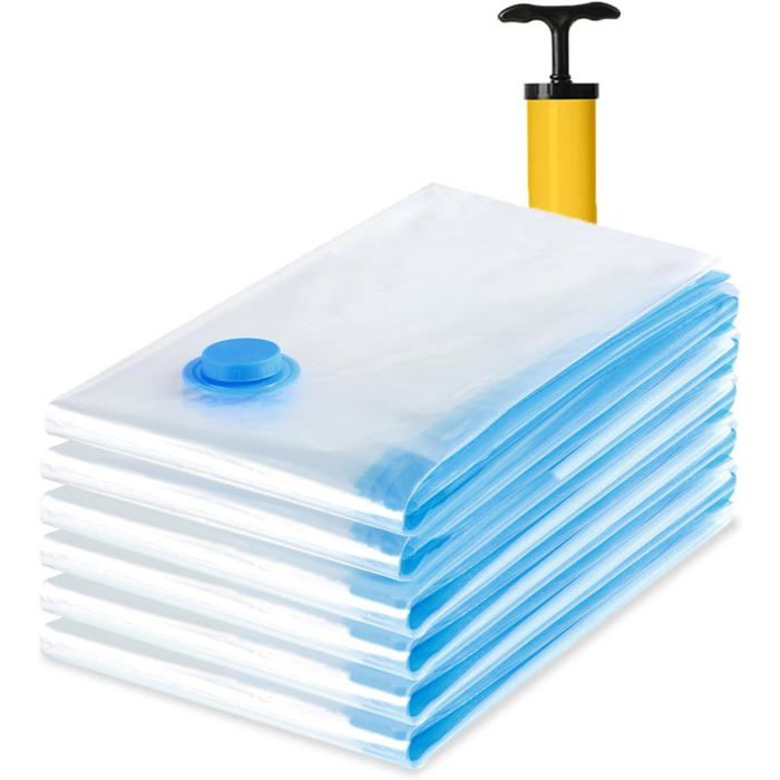Sac Sous Vide Vetement Aspirateur Lot de 5L(80 x 60 cm) Sac Rangement Sous Vide Housses de Rangement Sous Vide avec Pompe