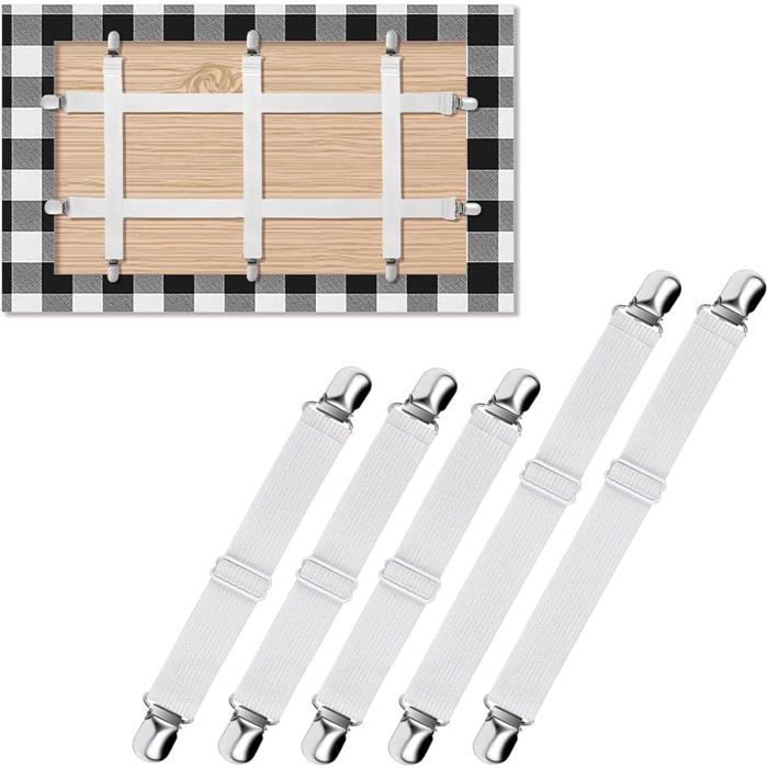 5 Pinces à Nappe Réglables YSWOVUO - Élastiques Et Solides Pour Tables De Jardin Ou Intérieur
