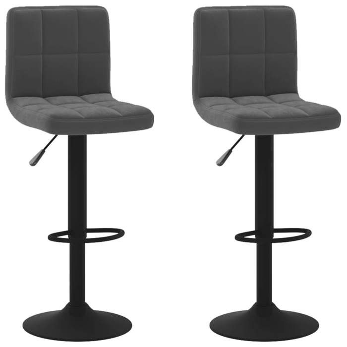 Autumn sale Tabourets de bar (Set de 2) noir velours - confort optimal - Contemporain - 40x47x111 cm