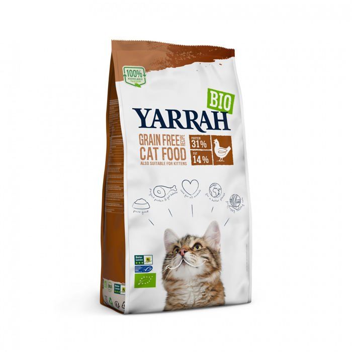 Yarrah croquettes bio sans céréales pour chat adulte Yarrah croquettes bio sans céréales pour chat adulte