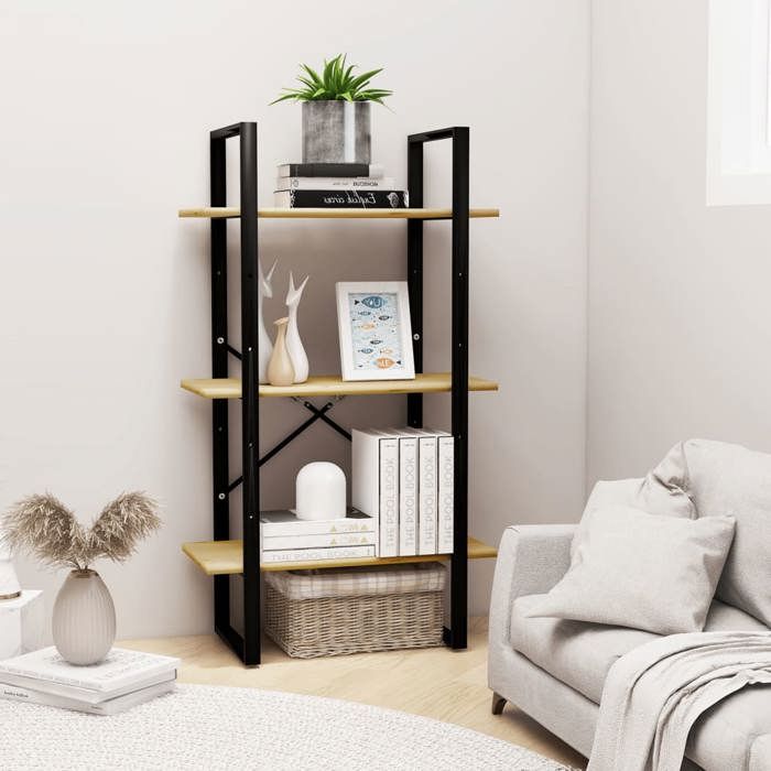 HSF®Meuble de séjour Contemporain - Étagère de Salon de rangement 60x30x105cm - Bois de - Pin massif tfh9485