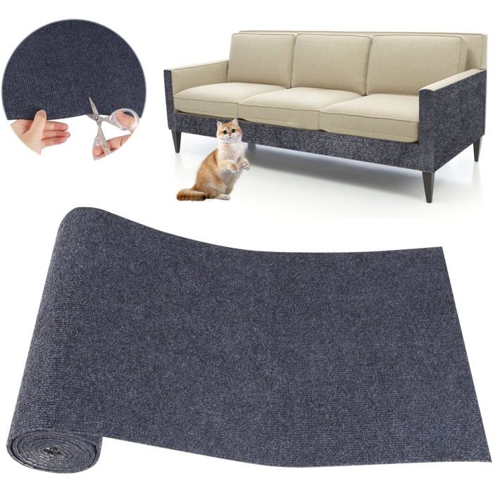 Meilleurs prix pour Tapis Griffoir Chat Canapé Auto-AdhéSif: Protection Anti Griffe Chat pour Meuble DIY Trimmable Chats Grattoir40Cmx200Cm(Gris