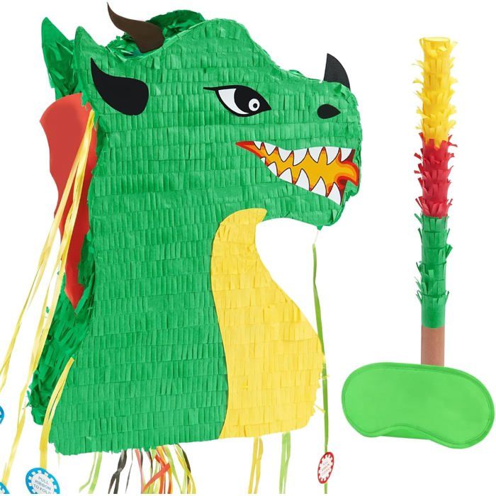 Piñata Camion Benne Ou Pelleteuse – Avec Bandeau, Bâton Et Confettis, Pour Fête D'anniversaire