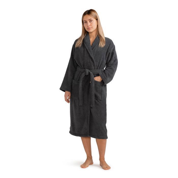 Peignoir De Bain Femme/Unisexe - Flanelle Polaire Douce, Col Châle - Confort Hiver, Spa, Hôtel - 4