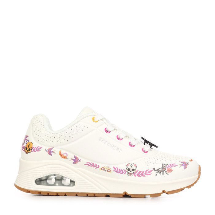 564 Baskets fille - Skechers - Uno Entre La Vida Y Mas Alla - Blanc - Lacets - Matières recyclées