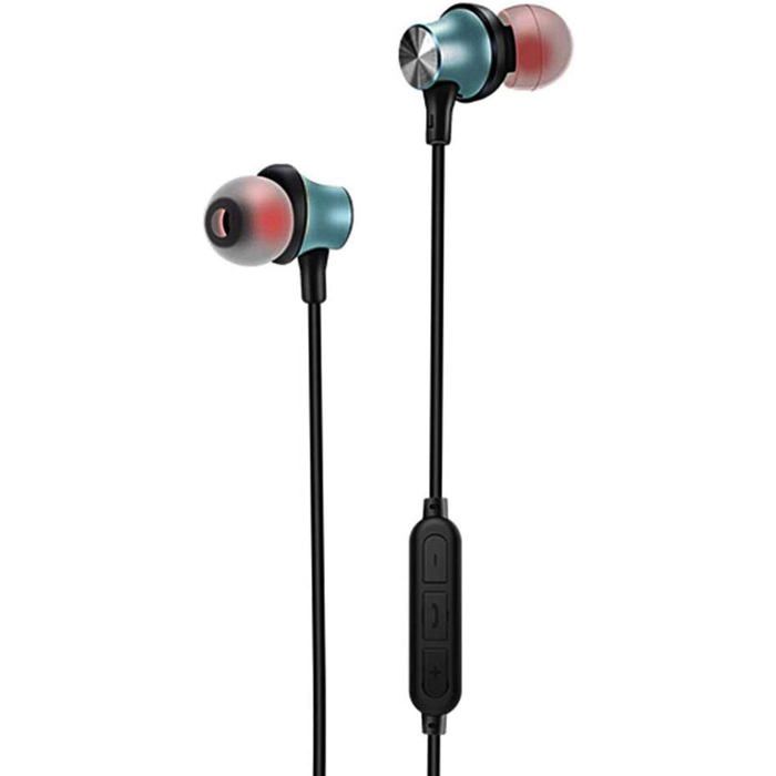 Écouteur Bluetooth sans Fil et IPX5 Sport Intra-auriculaire avec Microphone HD Couleur Bleu
