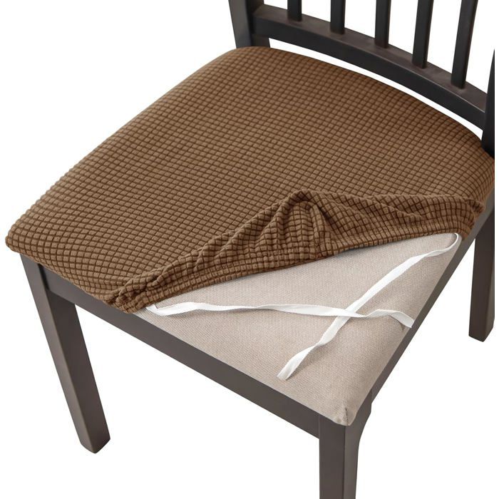 Housse Assise Chaise Lot De 6 Extensibles Jacquard Housse De Chaise Amovibles Lavables pour Salle à Manger Cuisine Bureau
