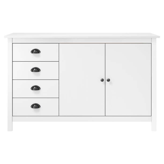 “Winter SaleTOP Armoire/Cabinet à tiroirs Blanc - Buffet Hill Blanc 130x40x80cm - bois de pin solide PRO24984
