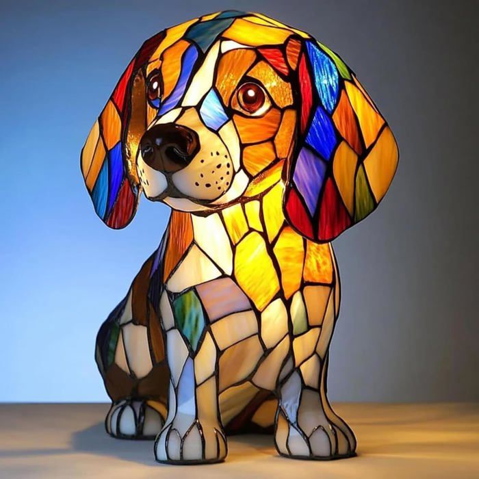 Veilleuses en forme danimaux -Beagle -Lampe de table rétro en résine teintée -manuel3Dlampe