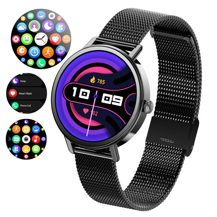 Blackview X30 Montre Connectée Femme Homme avec Appel Bluetooth 126 TFT 100+ Sportifs 320mAh vocal IA pour iOS Android Noir