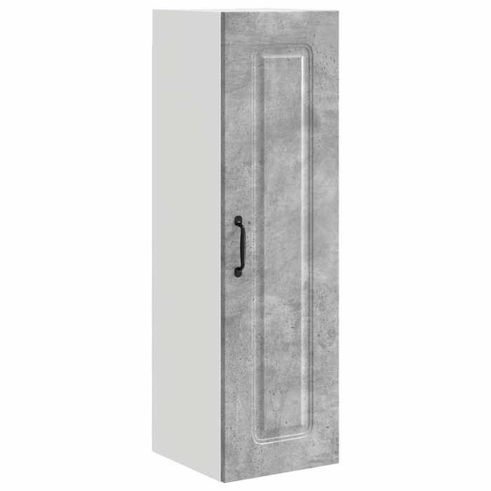 En solde Armoire de cuisine Kalmar Placard de cuisine Pieds réglables Gris béton 30x31x100 cm A1121