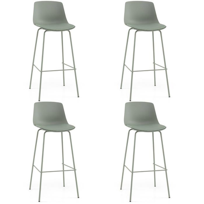 Tabourets de bar - HELLOSHOP26 - 48 x 46 x 103 cm - Jaune - Similicuir - Lot de 4 Tabourets de bar - HELLOSHOP26 - 48 x 46 x 103 cm - Jaune - Similicuir - Lot de 4