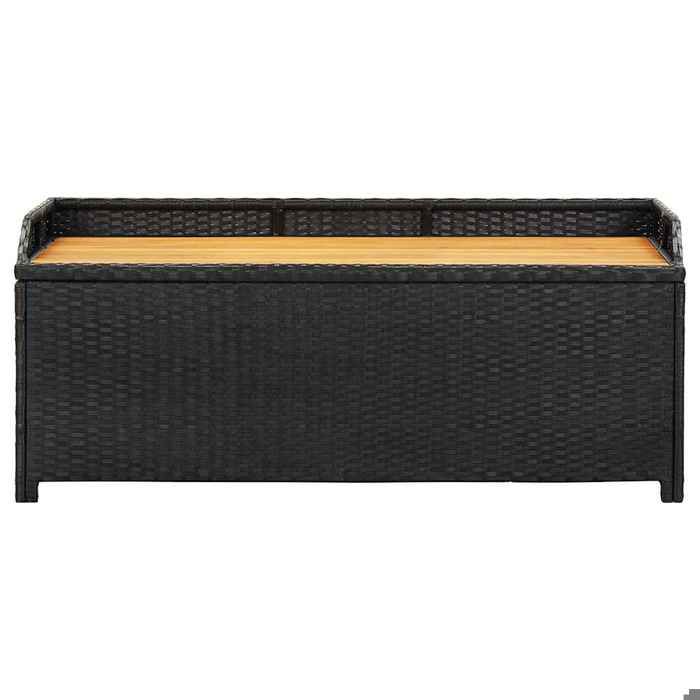 Noir Chaise/Meuble dextérieur SARAZYJ - Banc de rangement de jardin - 120cm - résine tressée Noir - Hot71776367