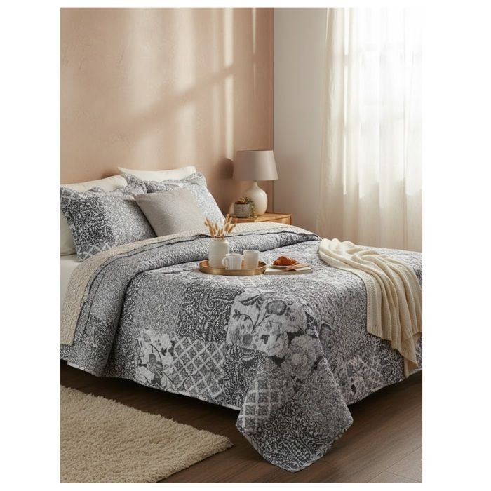 Couvre lit + taies 180 x 240 cm floral Octavie