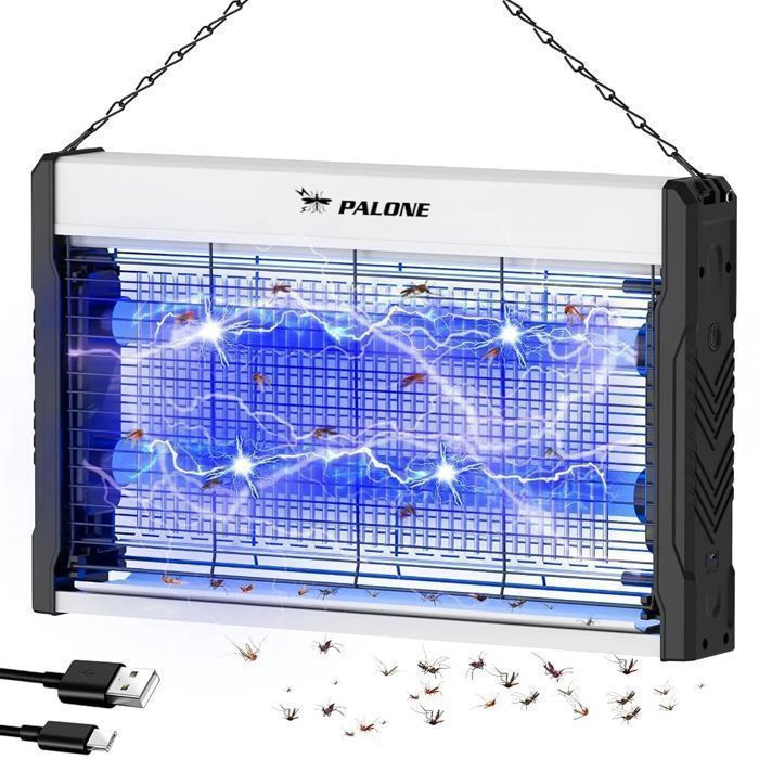 Palone PALONE Tue Moustique Électrique 4500V – Lampe UV 20W 365nm – Protection ...