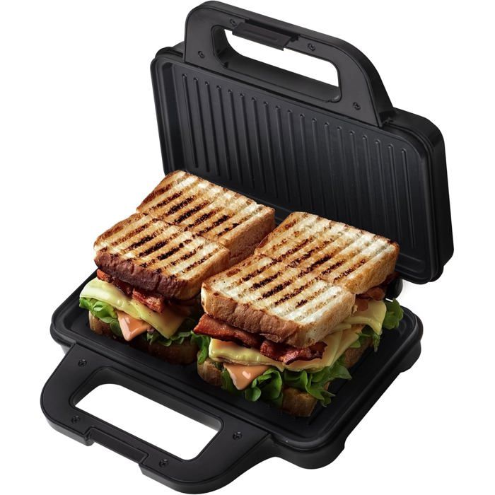 Machine À Panini - Appareil Panini Multifonction - Toaster Panini Compact Avec Plaques Antiadhésives Et Poignée Isolée - Mac[AP676]