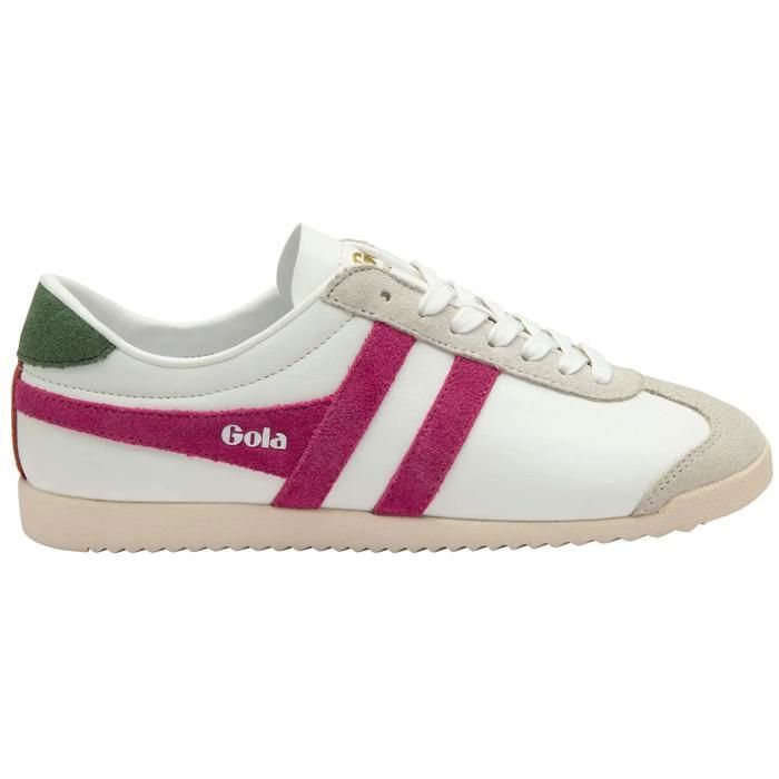 Baskets suède femme Gola Bullet Pure - white/fuchsia/garden green