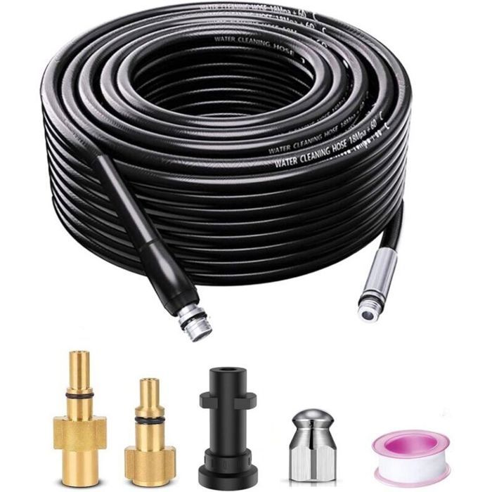10m Déboucheur Canalisation Compatible avec Karcher/Lavor/Bosch Nettoyeur Haute Pression Furet Déboucheur Canalisation K2 K3 K4 K5 K