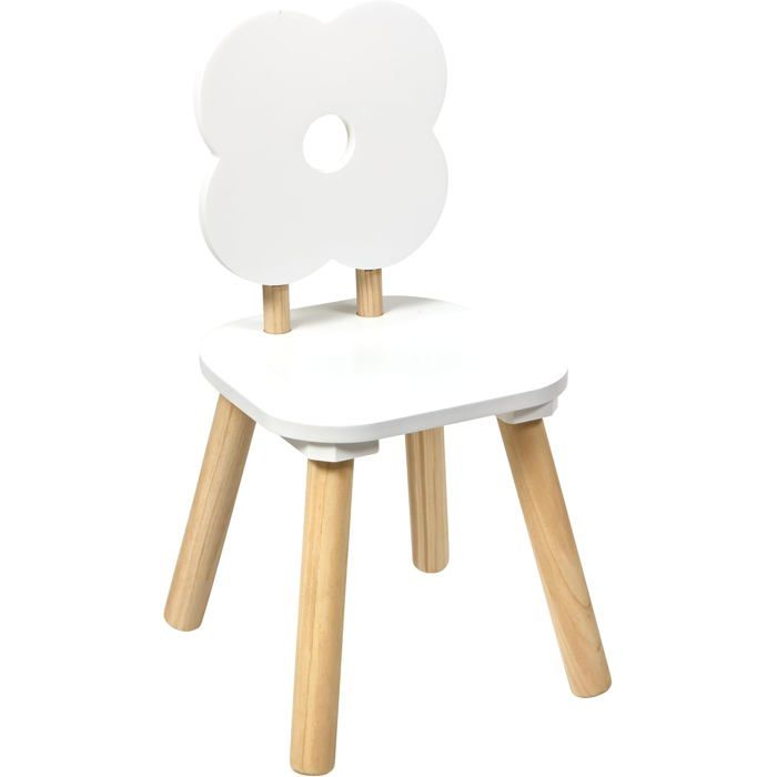 Atmosphera - Chaise Enfant Fleur Ally Blanc Atmosphera - Chaise Enfant Fleur Ally Blanc