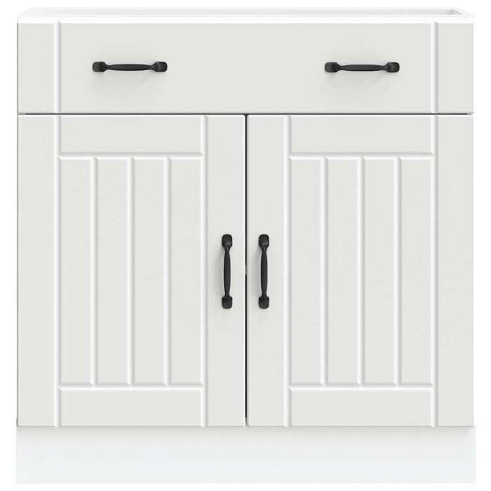 BUFFET de cuisine - Vaisselier/Armoire rangement - Lucca blanc bois dingénierie 80x46x81.5 cm L484