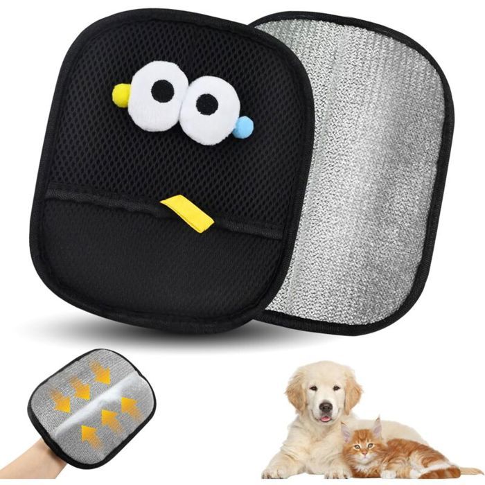2 Pièces Gant Poil ChatDouble Face Antistatiques Réutilisables Gant Anti Poils AnimauxGant Brosse Chat pour Canapé Meubles Tapis