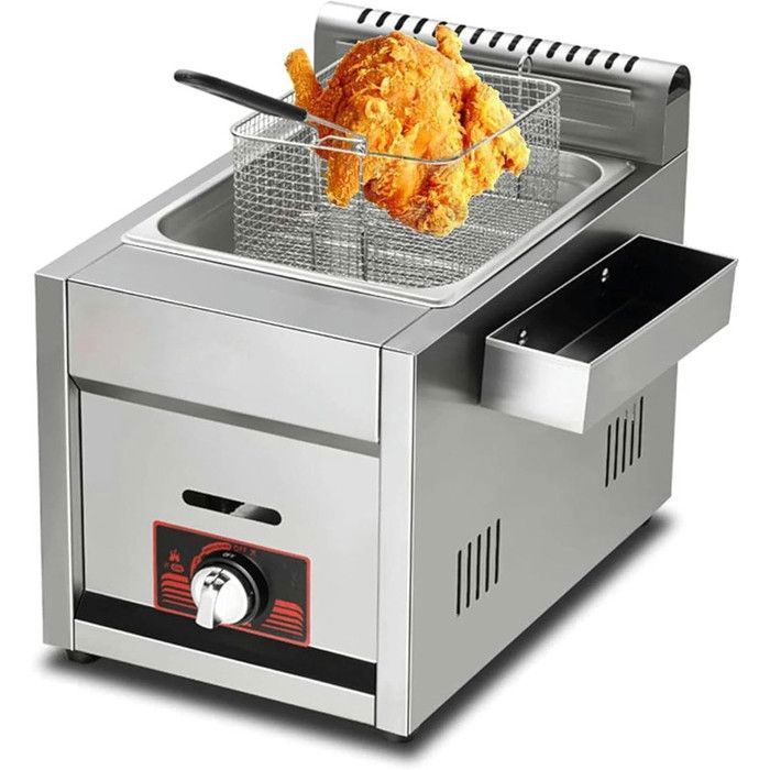 Friteuse Gaz Professionnelle 8L Inox - Friteuse À Gaz Simple